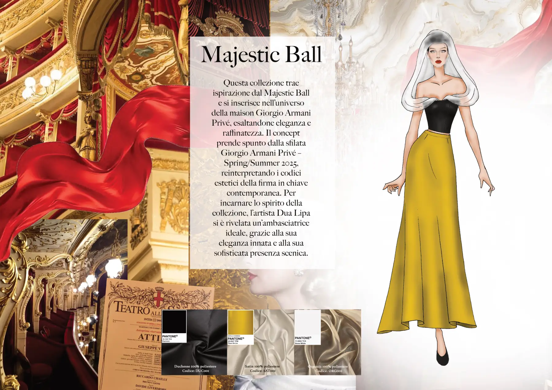 Majestic Ball — figurino dell'abito da sera ispirato a Giorgio Armani Privé